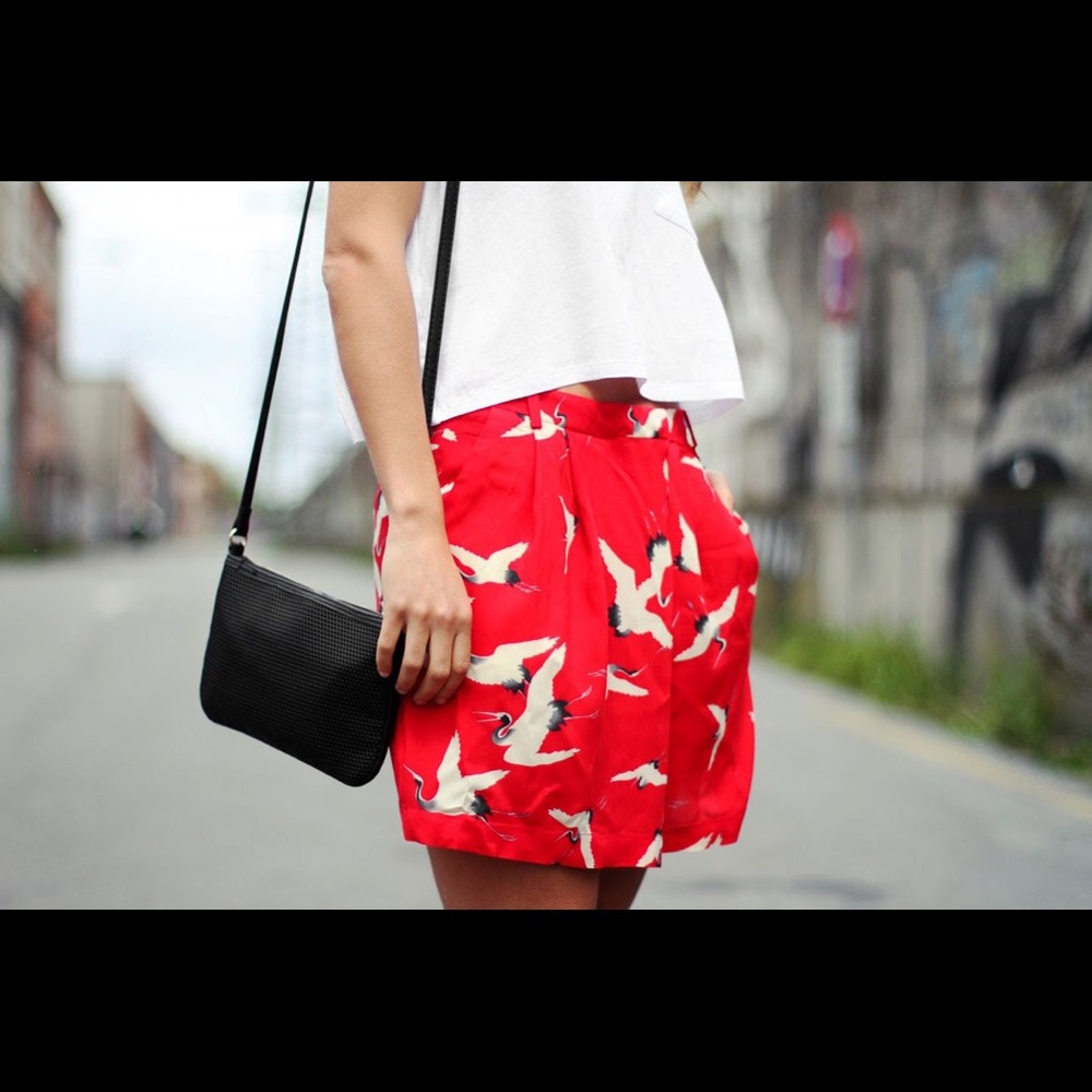Zara Orange Bird Shorts